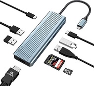 HOPDAY USB C Hub 9 in 1 USB C to HDMI Dual Monitor USB C Adapter with 4K HDMI, 100W PD Charging, USB 3.0/2.0, SD/TF Card Reader for MacBook Pro/Air,Dell,HP,Lenovo Laptop,Surface Pro