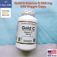 วิตามินซี Gold C Vitamin C 500 mg 240 Veggie Caps California Gold Nutrition