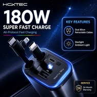 HCKTec 180W Car Charger Quick Charging PD3.0 Fast Charging USB Type C Car Phone Charge