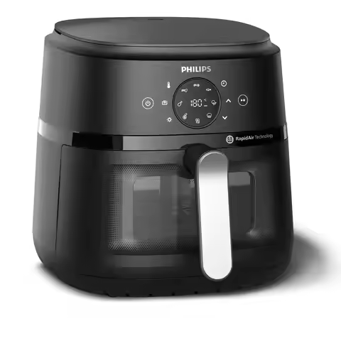 Philips na231/00 air fryer, 6.2 l, 1700 w, 13 programs, viewing window, rapidair, black/silver