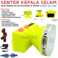 Senter Kepala Selam Kiseki CK-X5D Free Kacamata Renang / Headlamp Diving Kiseki 50Watt CAHAYA PUTIH 