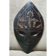 Vintage European Suva Antique Fiji Wooden Mask T:33cm