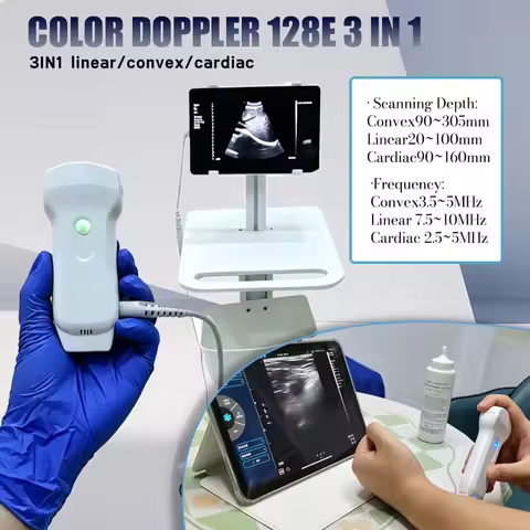 On-site Inspection Wireless Ultrasound Probe 3IN1 Linear Convex Cardiac 128 Elements WIFI Handheld S