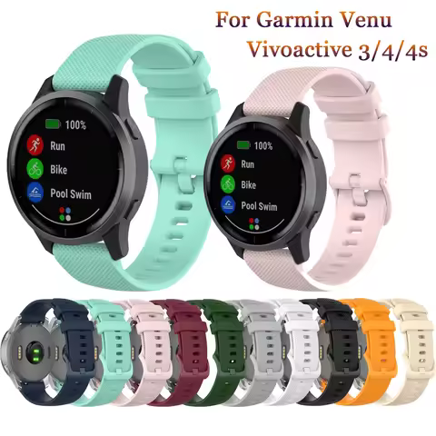 18mm 20mm 22mm Watch Strap For Garmin Venu Vivoactive 3 Silicone Wristband Strap For Garmin Vivoacti