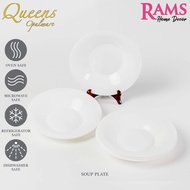 Queens Premium Opal Glass Round Dinner Plate / Soup Plate / Dessert Plate / Pinggan Mangkuk Set Mura
