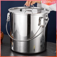 [szxmkj2] 201 Stainless Steel Stockpot Canning Pot Water Bucket for Boiling Strew Simmer Tall Cookin