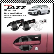 Honda Jazz GK5 2014 - 2022 Door Handle Bowl Cover Trim Carbon Chrome Black Garnish Accessories 2017 