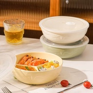 Ceramic Divided Dining Plate Ceramic Bowl With Lid Fat Reducing Bento Box Special Bowl For Weight Lo