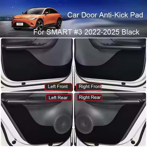 For SMART #3 2024-2025 Car B-Pillar Trunk Anti-Kicks Protect Pad PU Leather Auto Door Anti-Dirty Mat