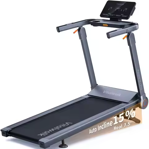 Commercial-Grade Treadmill with Auto Incline, 48x18 Belt, 20%/15% Grade, 10MPH, 3.5HP Motor, Walk-In
