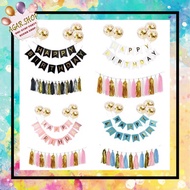 Agar.Shop Big Happy Birthday BANNER+CONFETTI Balloon Set Birthday Party Decoration Party Supply