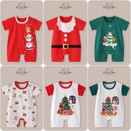 [0-6m] Christmas & New Year Series Baby Jumper short sleeve Baby realpict sleepwear casual clothes B