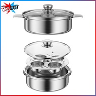 Poached Egg Maker Family Breakfast Egg Cooker Stainless Steel Steamer Pot 4-person Capacity Inductio