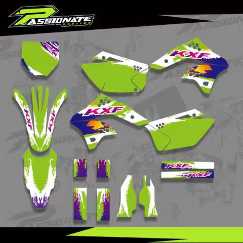 For Kawasaki KX250F KXF250 KX 250F KXF 250 2006 2007 2008 Full Graphics Decals Stickers Motorcycle B