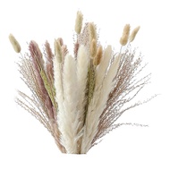 Natural Pampas Grass Decor 40 Pieces, 45cm Natural Dried White Bunny Tail Wheat Dust Pampas Grass Plant Boho Decor