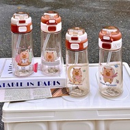 Super cute and convenient transparent Capybara water bottle School water bottle