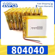 10pcs 3.7V 1800mah 6.66Wh Polymer Rechargeable Lithium LiPo Battery 804040 For Mp3 GPS PSP Mobile Ph