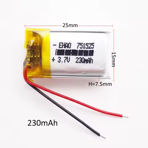 3.7V 230mAh 751525 Lithium Polymer Lipo Rechargeable Battery Quality Certification For MP3 Massager 