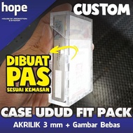 Kotak Rokok Fit Dengan Kemasan - Akrilik - 3mm - Custom Teks/Gambar