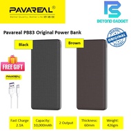 Pavareal PB83 Powerbank 10000mAh 3 Output with Premium Leather & Ultra Thin (100% Original)