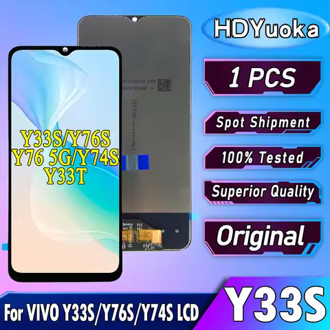 6.58" Original For VIVO Y33s Y74s LCD Display Touch Screen Digitizer For VIVO Y76s Y76 5g LCD For VI