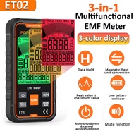 3 in 1 Electromagnetic Radiation Detector Tester ET02 Handheld Digital EMF Meter High Frequency Magn