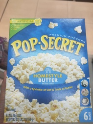 Pop Secret Microwave Popcorn Homestyle Butter เมล็ดข้าวโพดดิบรสเค็มและรสเนย ต้นตำหรับ สำหรับไมโครเวฟ 540กรัม