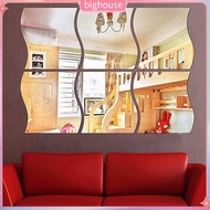  6Pcs Wall Sticker Removable 3D Decoration Mirror Effect DIY Mirror Wall Sticker for Home