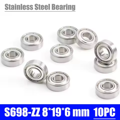 S698ZZ Bearing 8*19*6 mm ( 10 PCS ) 440C Roller Stainless Steel S698Z S698 Z ZZ Ball Bearings