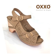 OXXO รองเท้าเพื่อสุขภาพ รองเท้าส้นสูงพร้อมสายรัดส้น งานเย็บมือทนทาน สวมใส่สบาย น้ำหนักเบามาก 1a6171