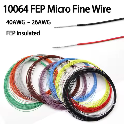 10/50M 10064 Electronic Wire 40 36 34 32 30 28 26AWG Micro Wire DIY Soldering FEP Insulation Tinned