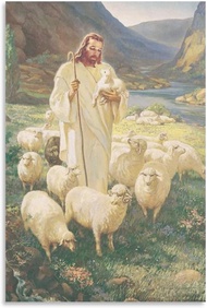 The Good Shepherd Jesus Christ Poster Picture Canvas Wall Art Print Christianity Jesus Poster Home R