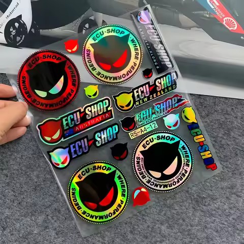 Laser Rainbow Vinyl Motorcycle Stickers Moto Body Helmet Decals Accessories For Honda Yamaha Kawasak