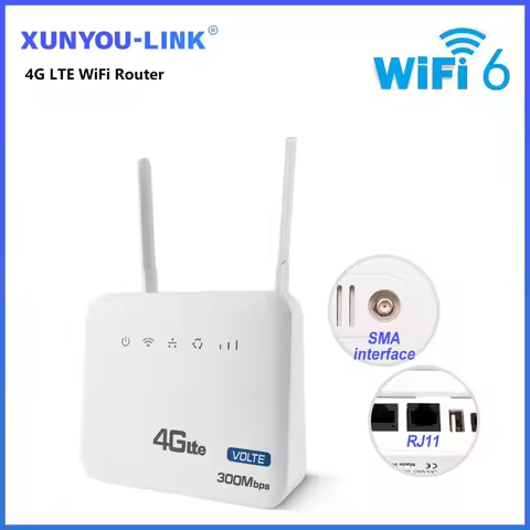 4G LTE WiFi Router 300Mbps Modem With SMA Extend Antenna Interface and Fixed Telephone VOLET Functio