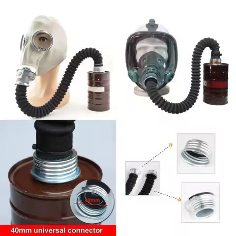 Black General RD40 R40 Interface 40mm Connection Air Flow Pipe 0.5M/1M/5M Tube for Gas Mask Respirat