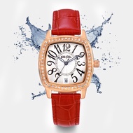 FOLLI FOLLIE FOLLIE Genuine Leather Women's Watch Simple Quartz Watch Light Luxury Fashion Belt Diam