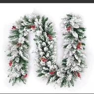 Snowflake Christmas Window Christmas Flocked Snowfall Vines Dense Snow Spray Vines Decorations2.7Doo
