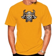 Embroidered Viking Skull With Axes and Horn Helmet Large Back PATCH Cool Casual pride t shirt men Un