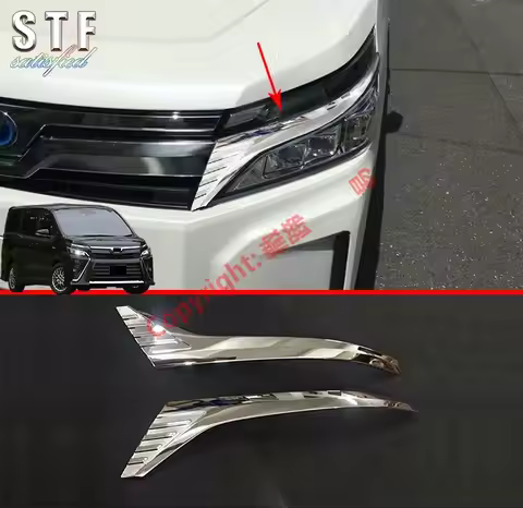 ABS Chrome HeadLight Lamp Trim For Toyota Voxy R80 2018 2019 2020 Car Accessories Stickers