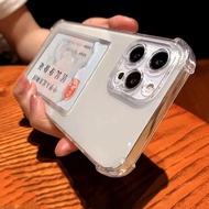 Card Holder Casing For iPhone 15 11 12 13 14 Pro Max X XS Max XR 7 8 Plus SE2020 15Plus 14Plus Soft 