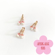 Cute children's titanium rabbit earrings A0105 titanium anti-rust