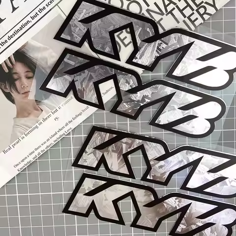 2PCS KYB Motorcycle Fork Stickers - Iridescent & Silver Styles, Ideal for Decoration