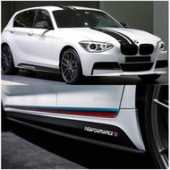 M Performance Door Side Skirt Hood Sticker Decal For BMW Series 1 F20 F40 F22 F30 E90 E46 F11 F06 F0