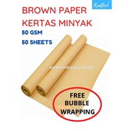 [ 50 SHEETS ] 35''' x 47'' 50 GSM BROWN PAPER / OIL PAPER 50 PIECES / WRAPPING / WRAPPING PAPER / PA