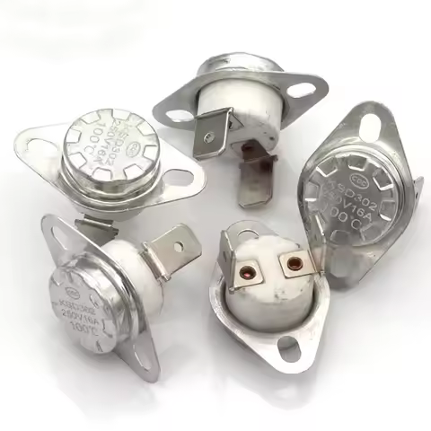 5Pcs KSD301 KSD302 Temperature Switch Thermostat, 16A 250V 40‑155℃ Normally Open Normally Closed Cer