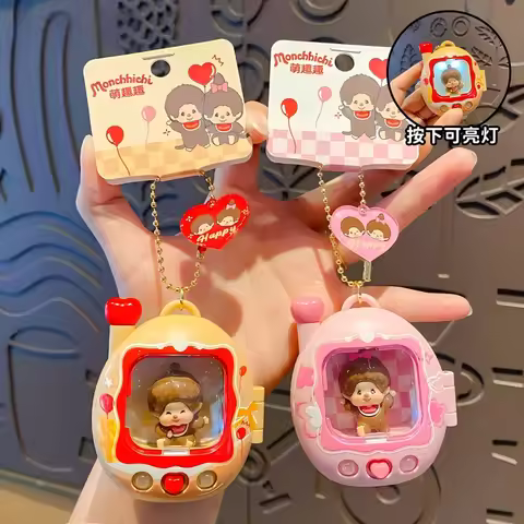 Monchhichi Keychains Luminous Bag Charm Keyrings Monchhichi Keyrings Keychain for Bags Backpack Pend