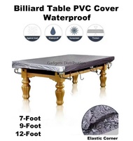 GREY PVC Waterproof Billiard Pool Snooker Table Cover Dustproof Waterproof Elastic 7 / 9 / 12 ft foo