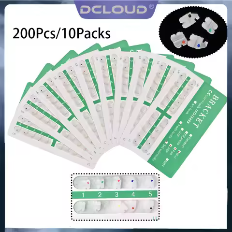 DCLOUD 200Pcs/10Packs Dental Orthodontic Ceramic Brackets Braces Mini Roth/MBT Solt 0.022 0.018 Hook