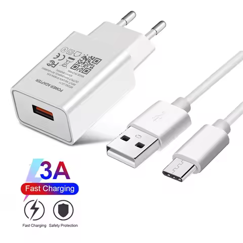 USB Type-c Cable Fast Charger 18W Quick Charge 3.0 Travel Phone Adapter For Samsung Galaxy A21S A32 
