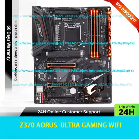 Z370 Motherboard For Z370 AORUS ULTRA GAMING WIFI 64GB HDMI M.2 LGA 1151 DDR4 ATX Motherboard 100% T